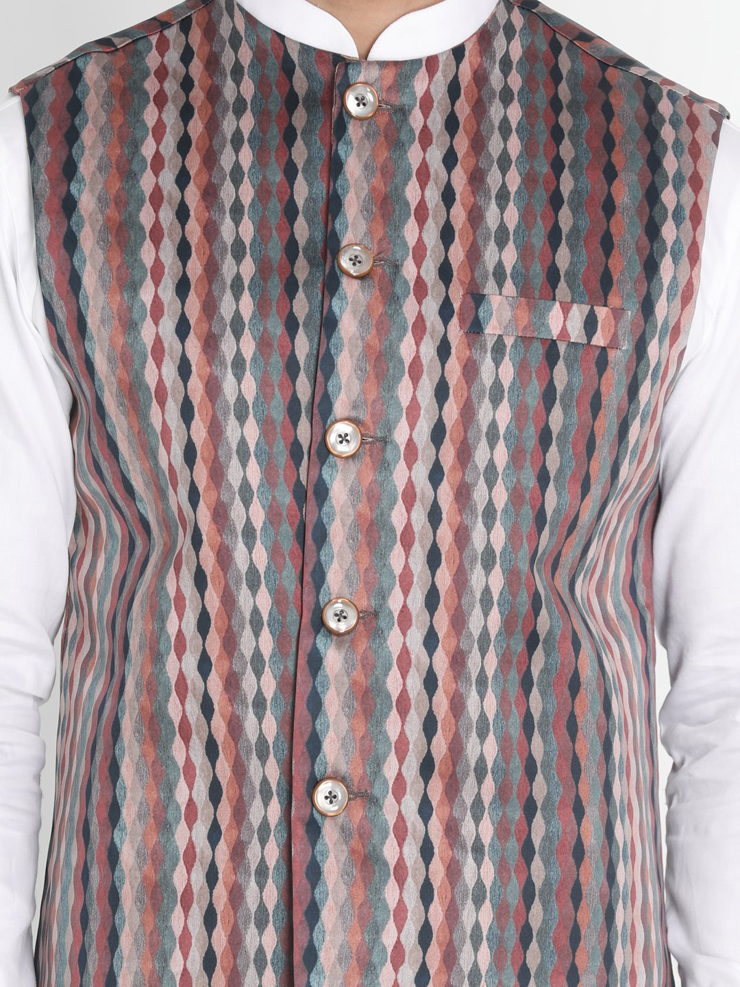 Men's Grey Silk Blend Ethnic Jacket