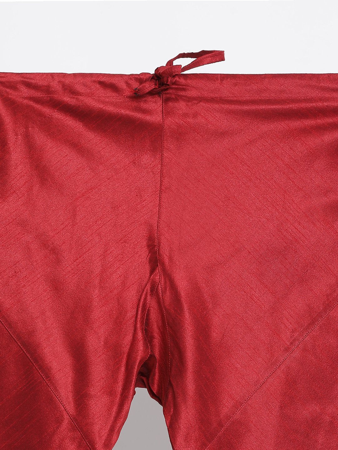 Men's Maroon Silk Blend Kurta, Ethnic Jacket and Pyjama Set