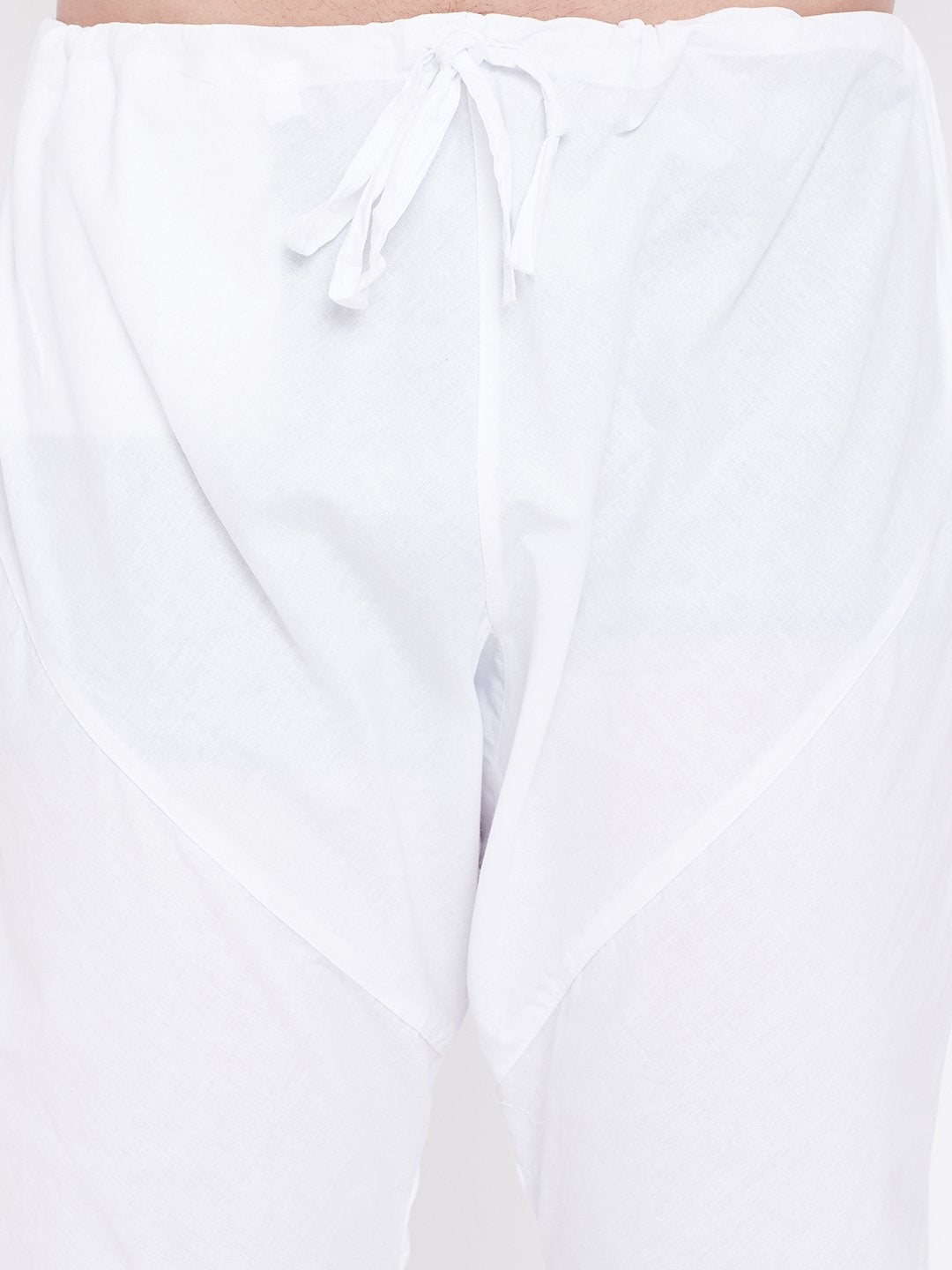 Men's Maroon, Fawn And White Cotton Blend Jacket, Kurta and Pyjama Set
