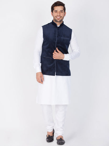 Men's Blue Velvet Ethnic Jacket