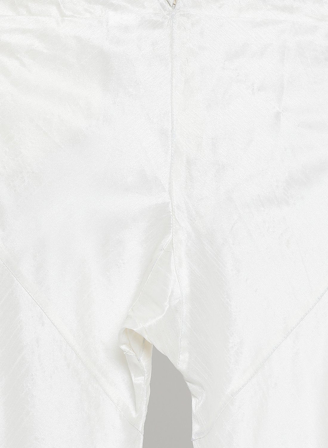 Men's White Cotton Silk Blend Kurta and Pyjama Set