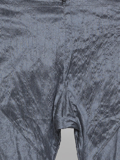 Men's Grey Cotton Silk Blend Kurta and Pyjama Set