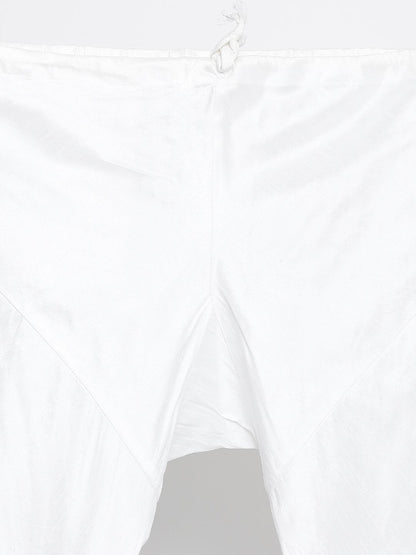 Men's Yellow Cotton Silk Blend Kurta and Pyjama Set