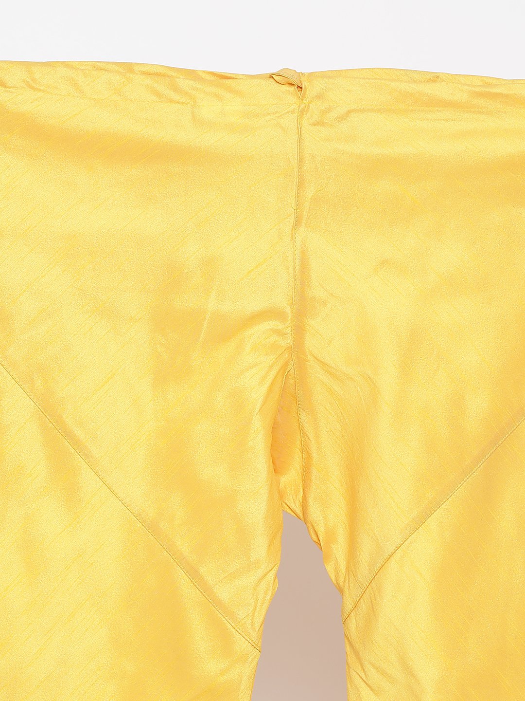 Men's Yellow Cotton Silk Blend Kurta and Pyjama Set