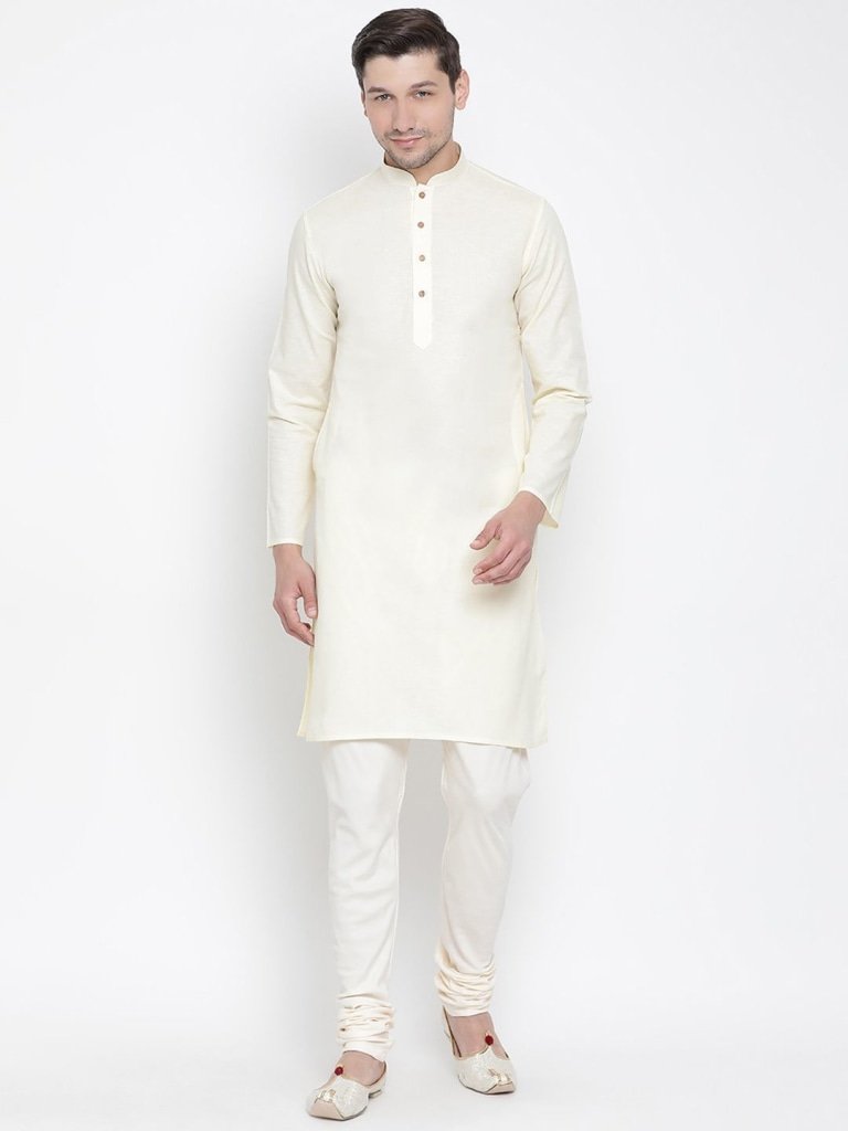Men's Beige Cotton Kurta