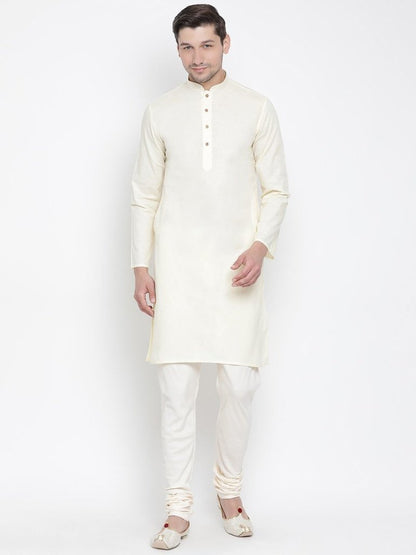 Men's Beige Cotton Kurta