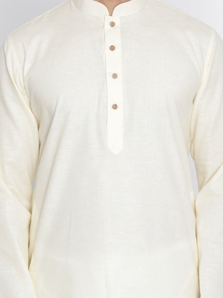 Men's Beige Cotton Kurta and Pyjama Set
