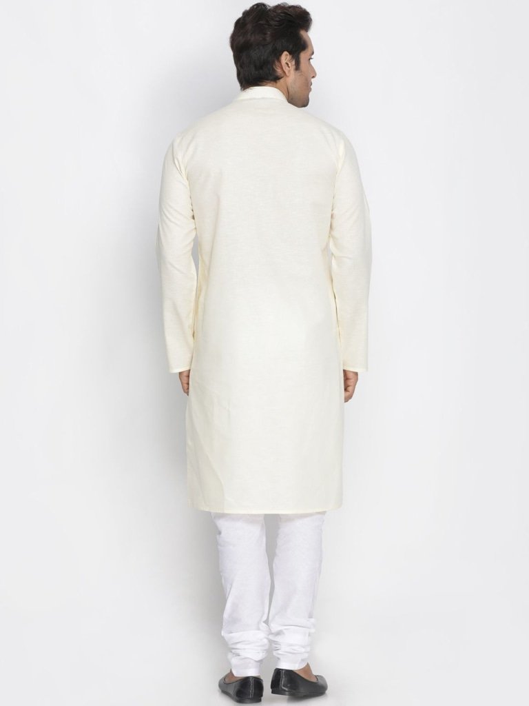 Men's Beige Cotton Kurta and Pyjama Set