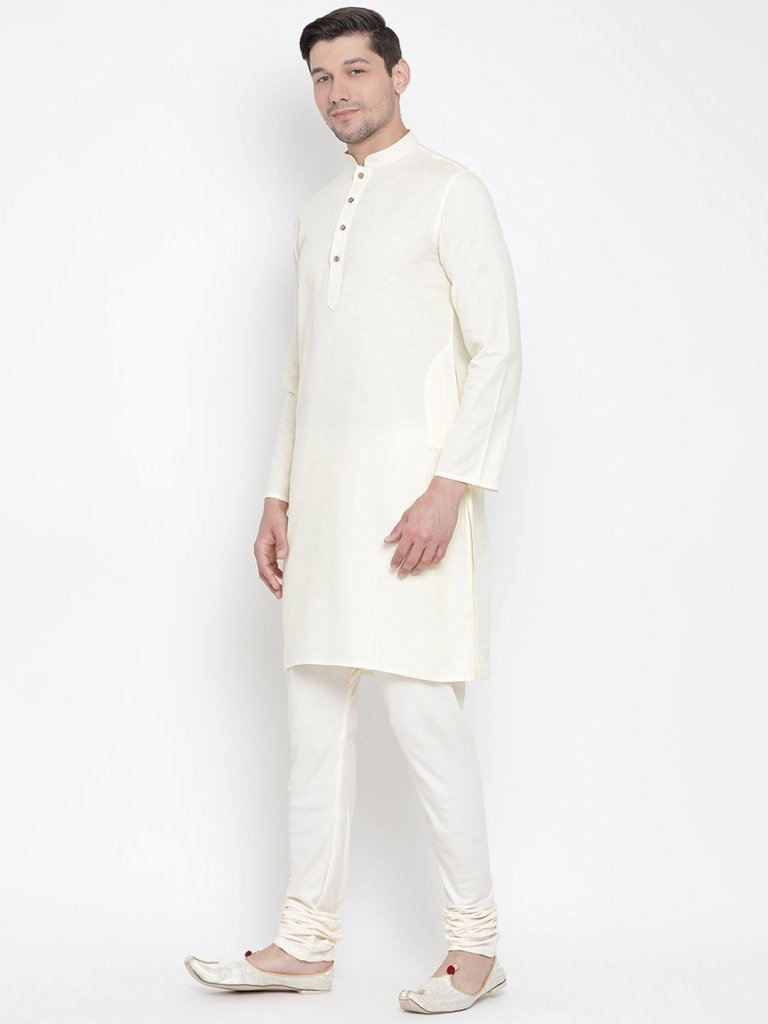 Men's Beige Cotton Kurta and Pyjama Set