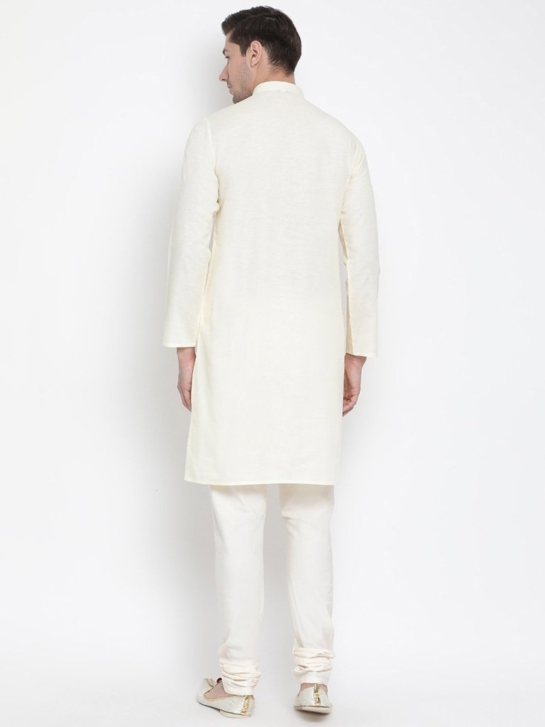 Men's Beige Cotton Kurta and Pyjama Set