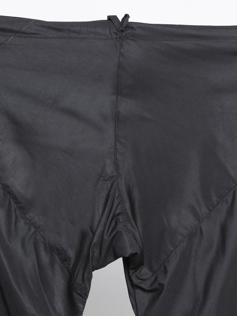 Men's Black Cotton  Kurta and Pyjama Set
