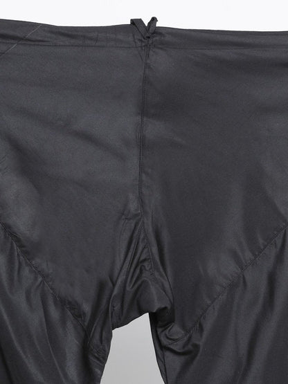 Men's Black Cotton  Kurta and Pyjama Set