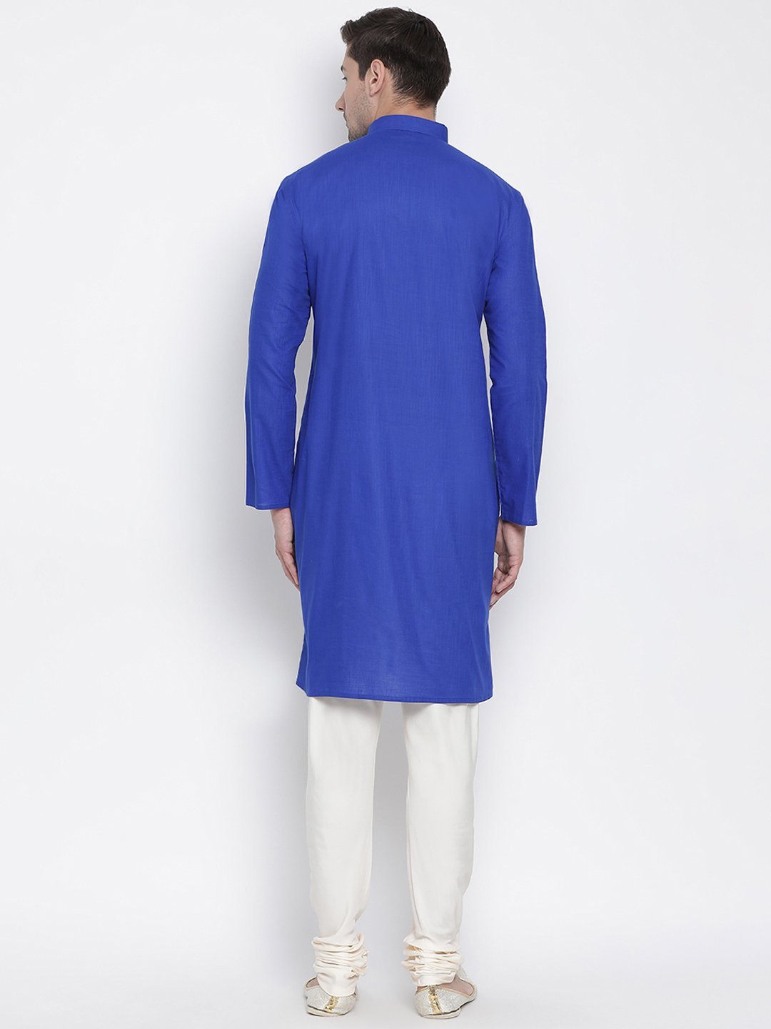 Men's Blue Cotton Kurta and Pyjama Set