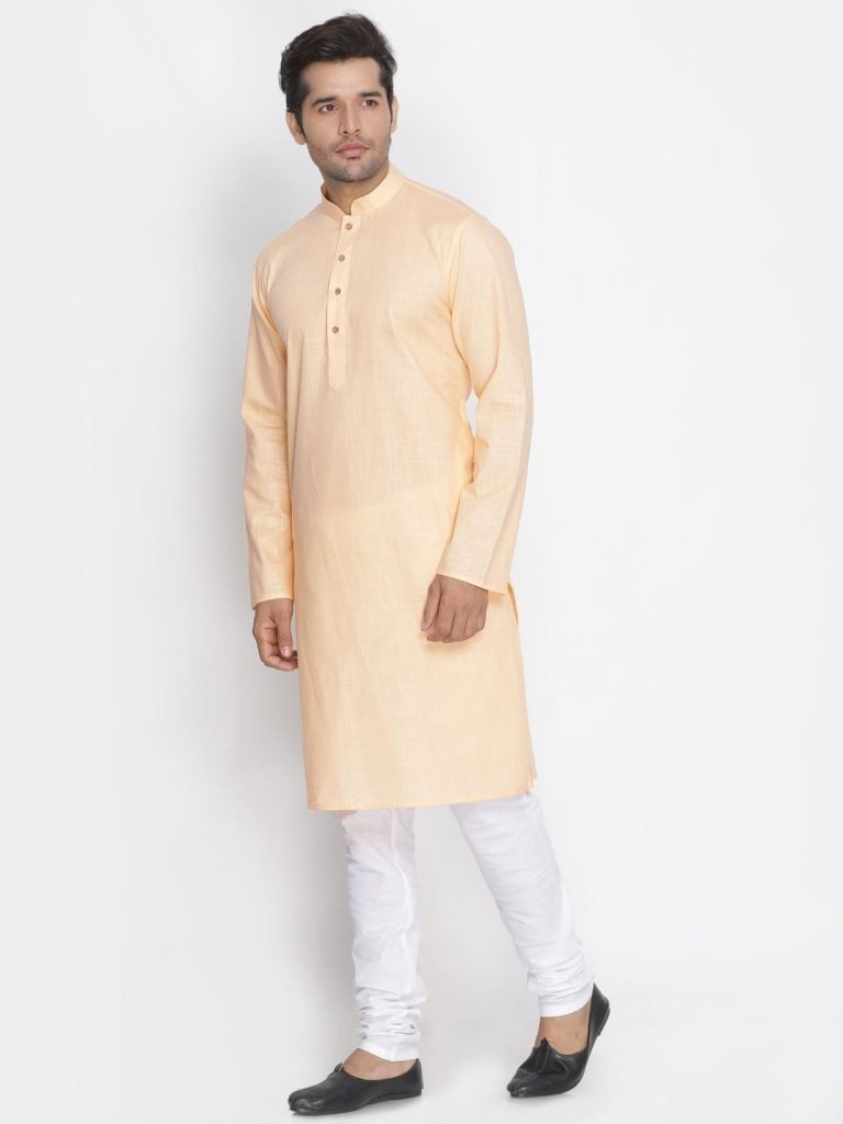 Men's Beige Cotton Kurta and Pyjama Set