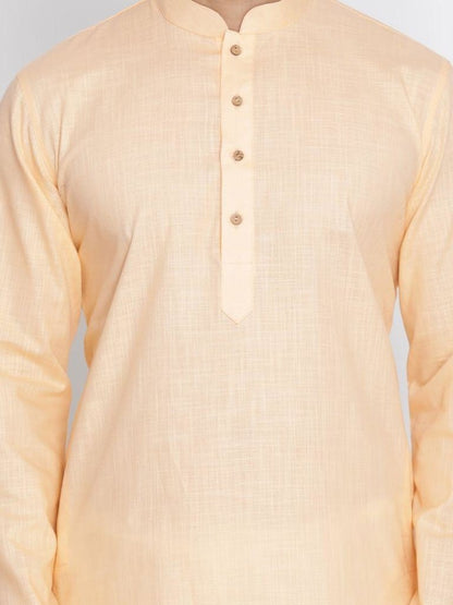 Men's Beige Cotton Kurta and Pyjama Set