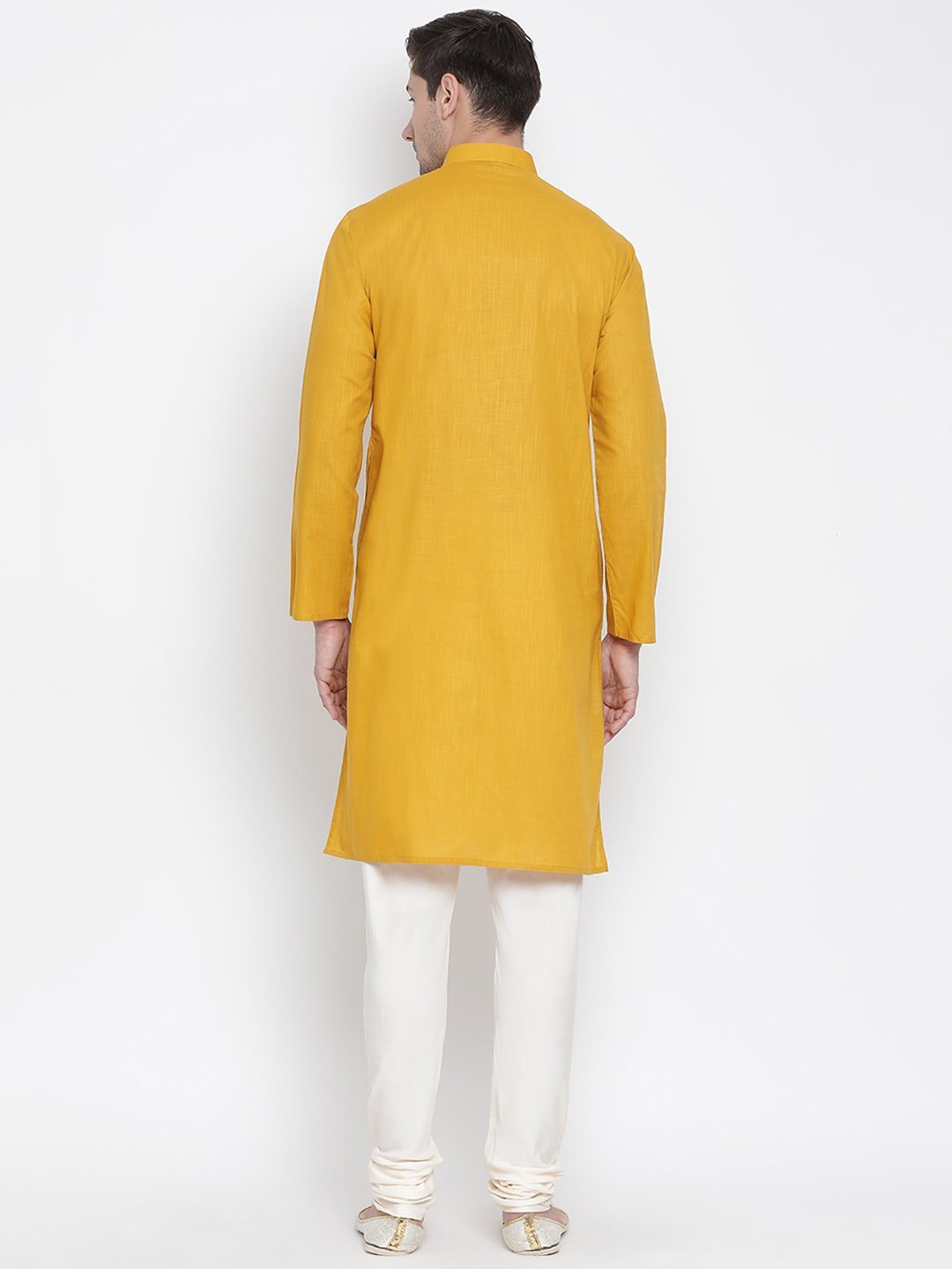 Men's Yellow Cotton Kurta and Pyjama Set