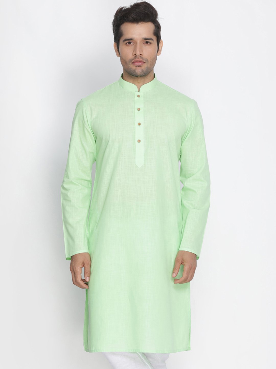 Men's Green Cotton Kurta
