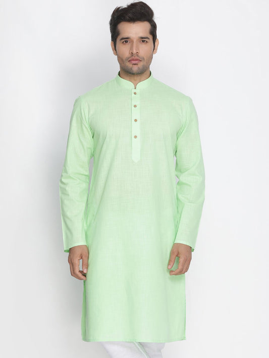 Men's Green Cotton Kurta
