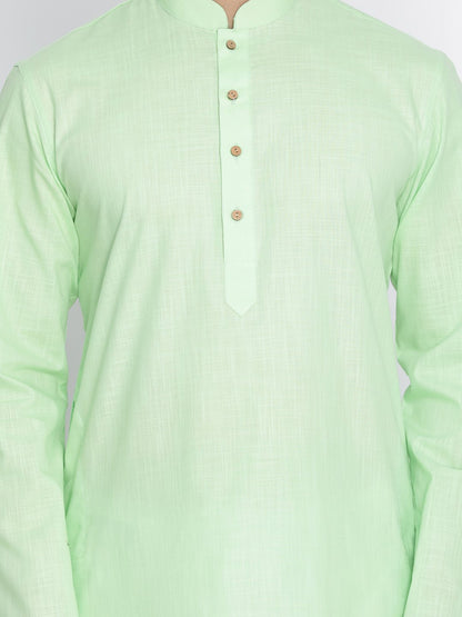 Men's Green Cotton Kurta