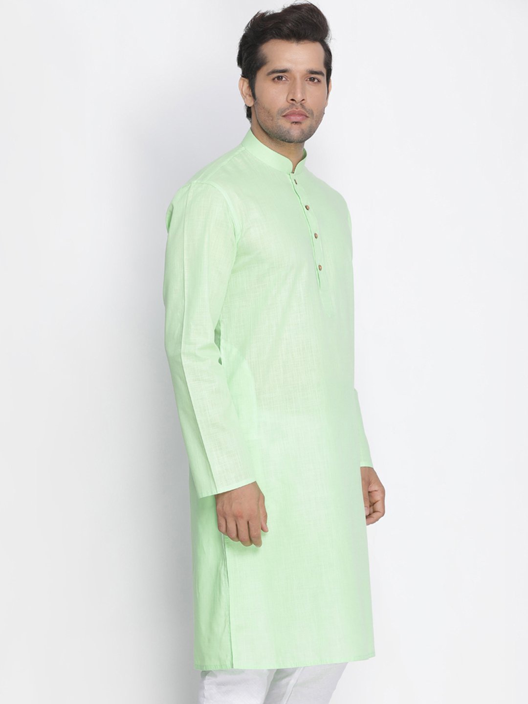 Men's Green Cotton Kurta
