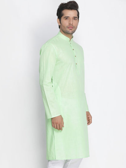 Men's Green Cotton Kurta