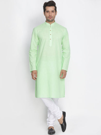 Men's Green Cotton Kurta