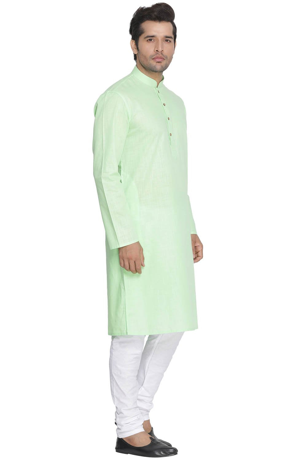 Men's Green Cotton Kurta and Pyjama Set