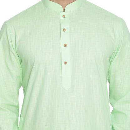 Men's Green Cotton Kurta and Pyjama Set
