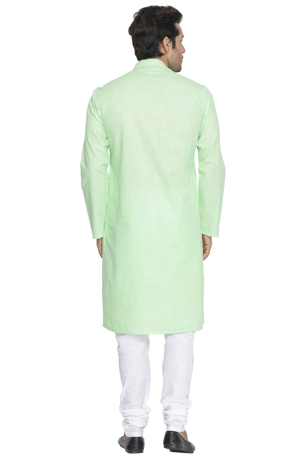 Men's Green Cotton Kurta and Pyjama Set