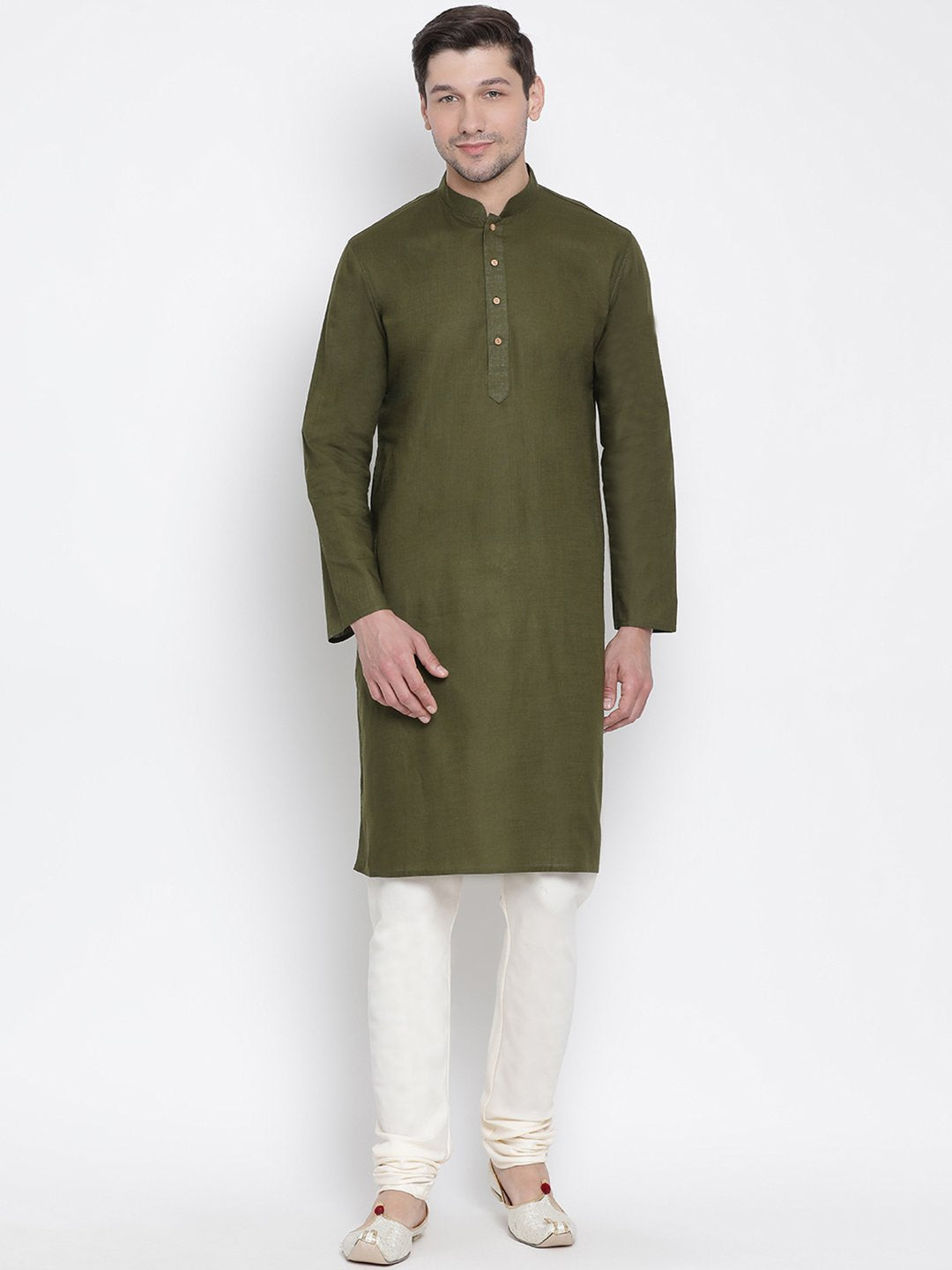 Men's Green Cotton Kurta