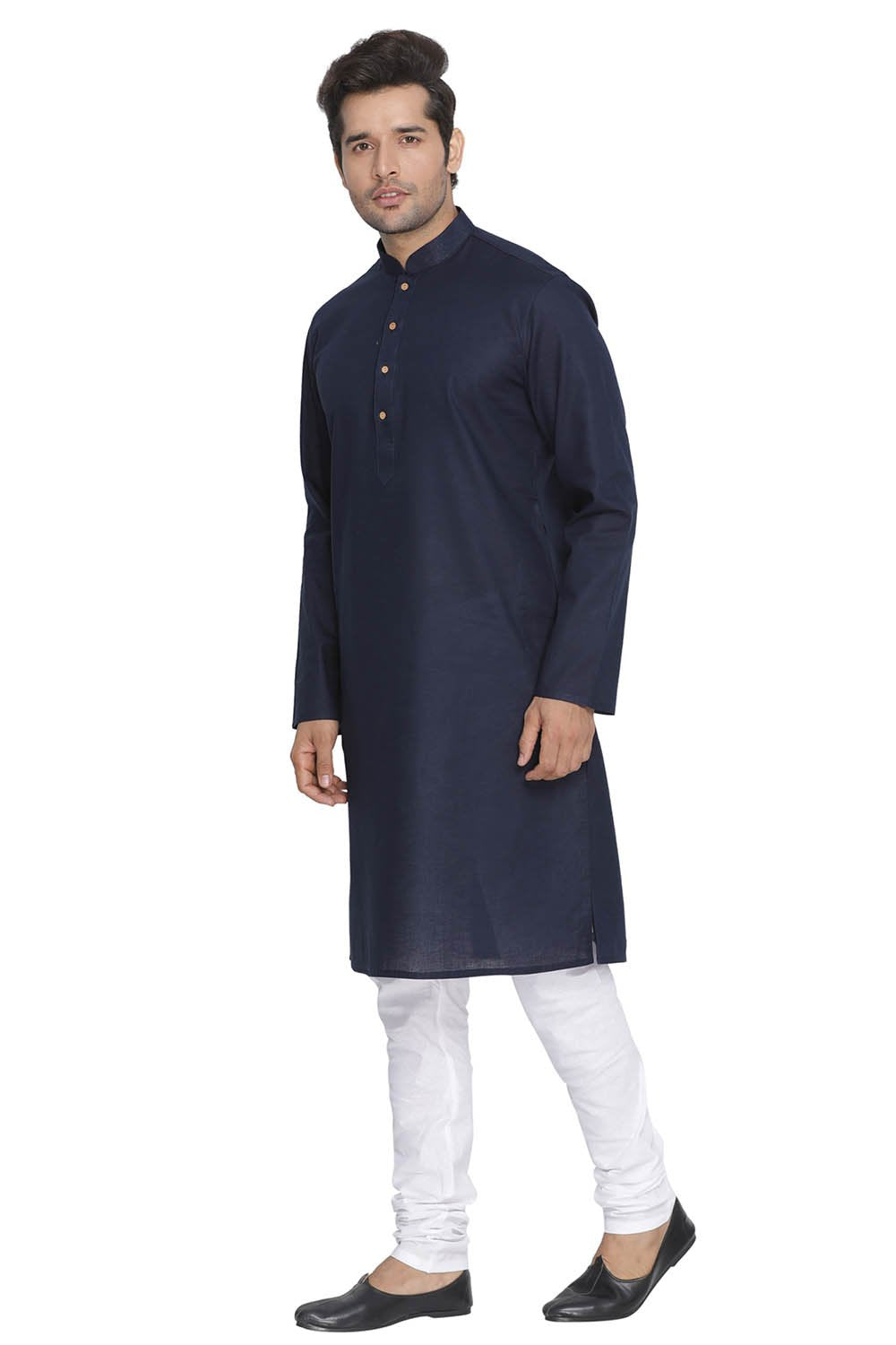 Men's Blue Cotton Kurta and Pyjama Set