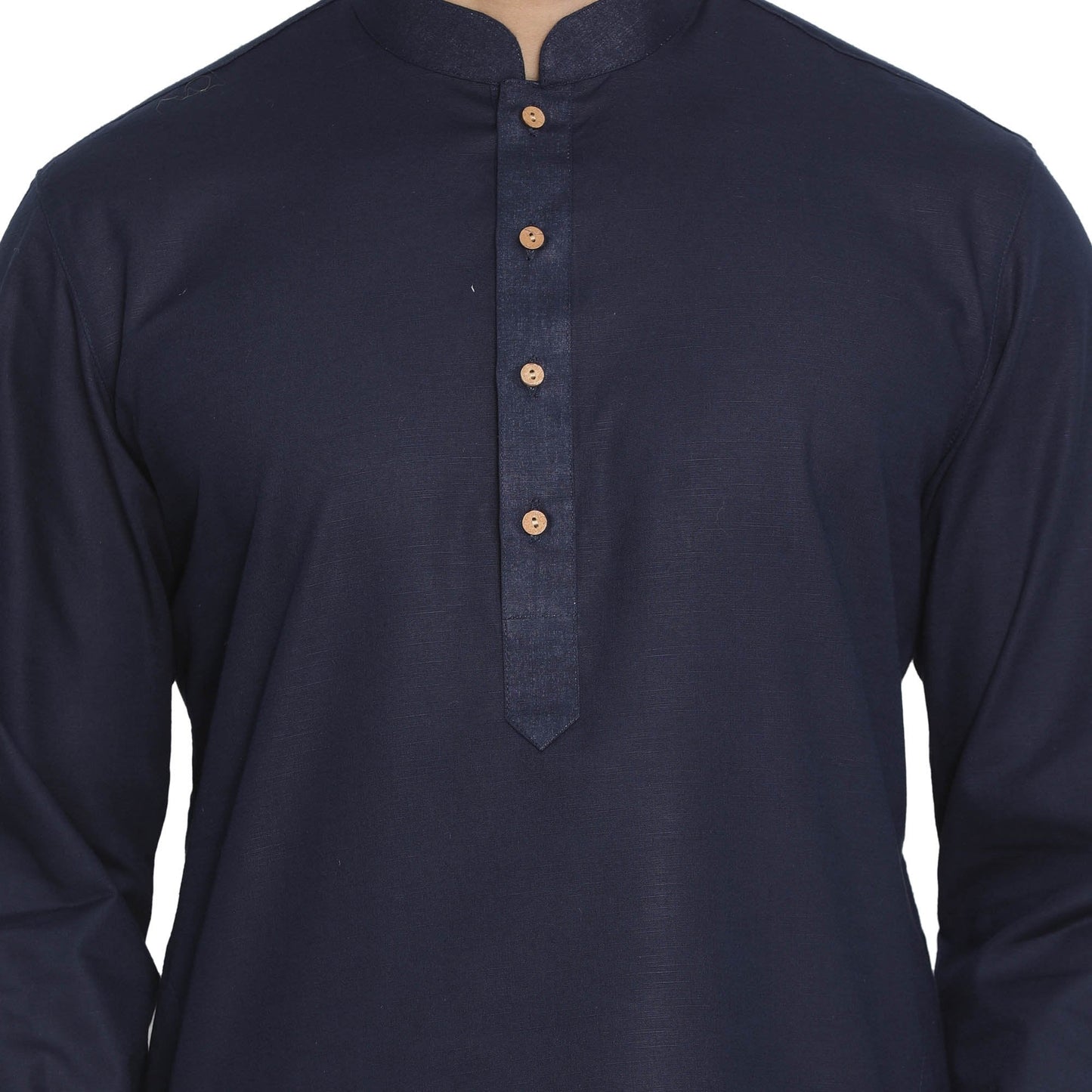 Men's Blue Cotton Kurta and Pyjama Set