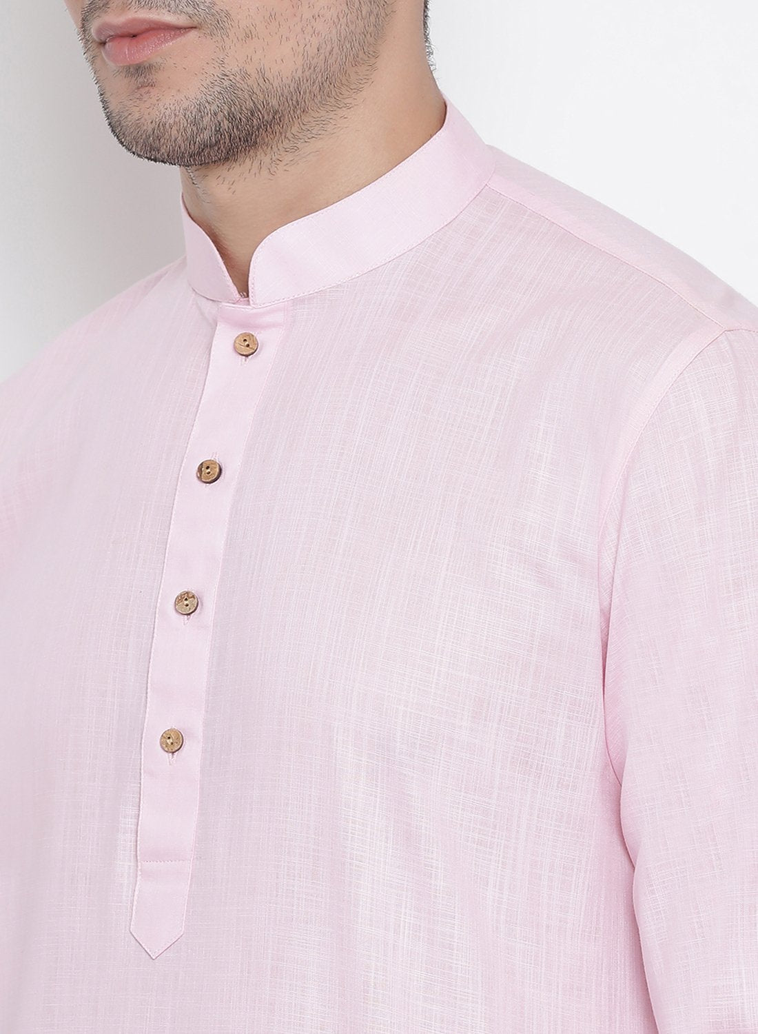 Men's Pink Cotton Kurta and Pyjama Set