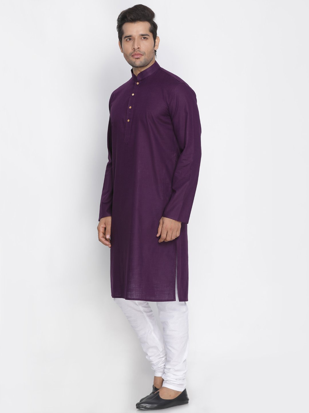 Men's Purple Cotton Kurta and Pyjama Set