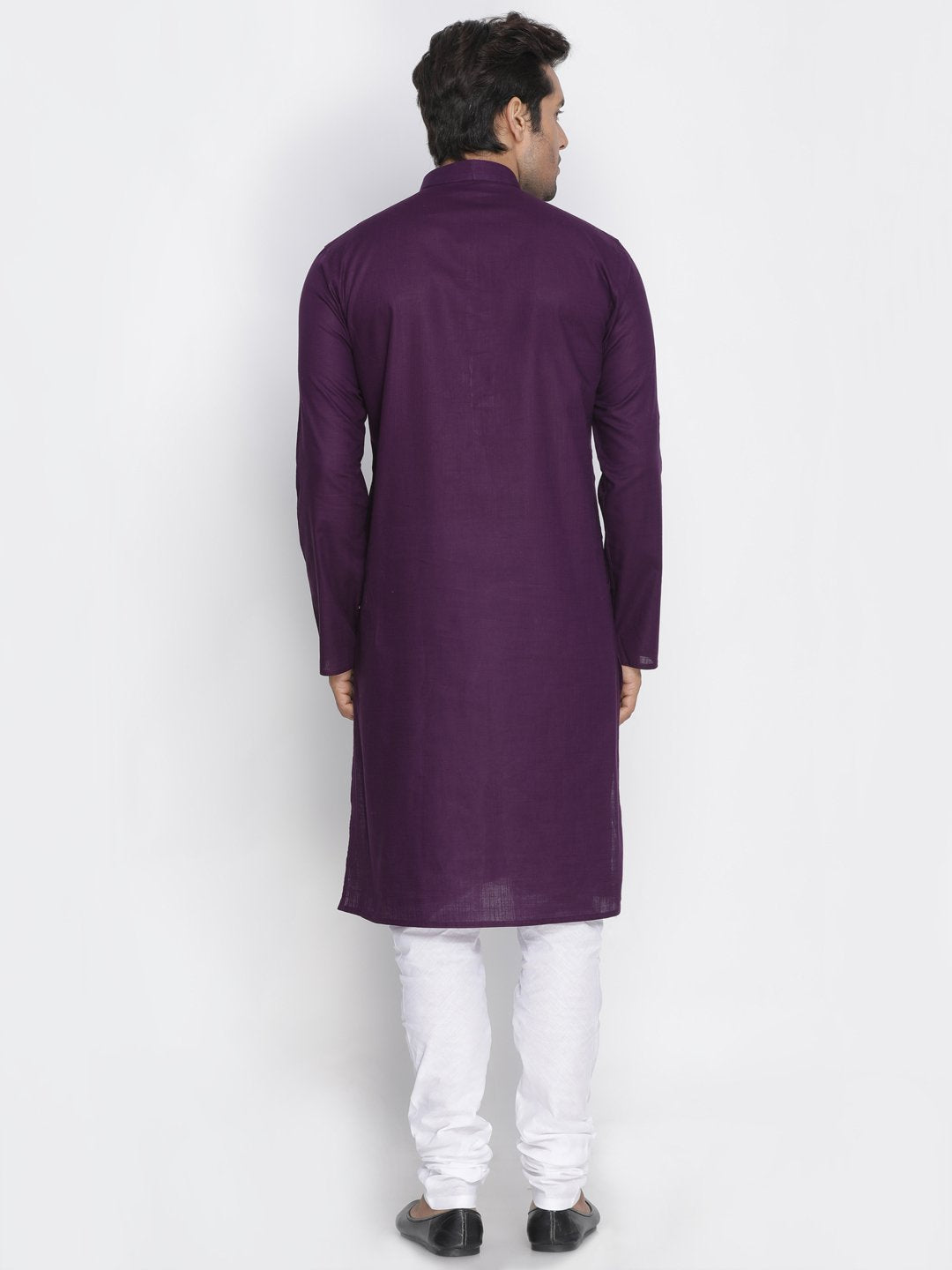 Men's Purple Cotton Kurta and Pyjama Set