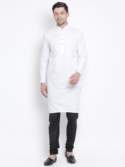 Men's White Cotton Kurta