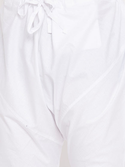 Men's White Cotton Kurta and Pyjama Set