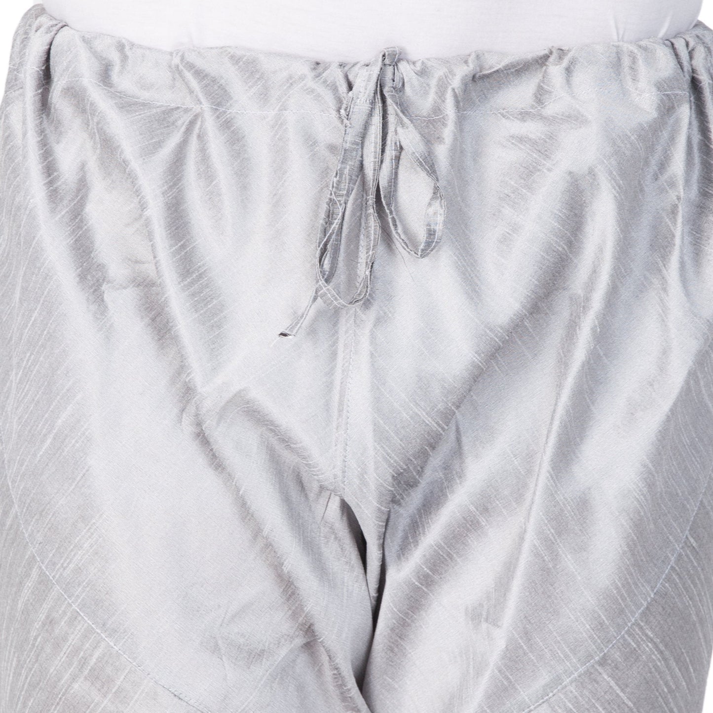 Men's Grey Cotton Silk Blend Kurta and Pyjama Set