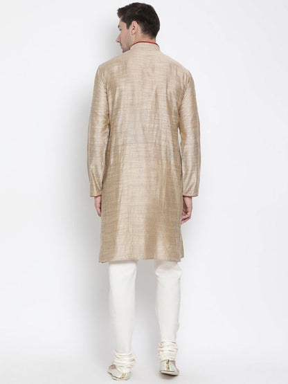 Men's Beige Cotton Kurta and Pyjama Set