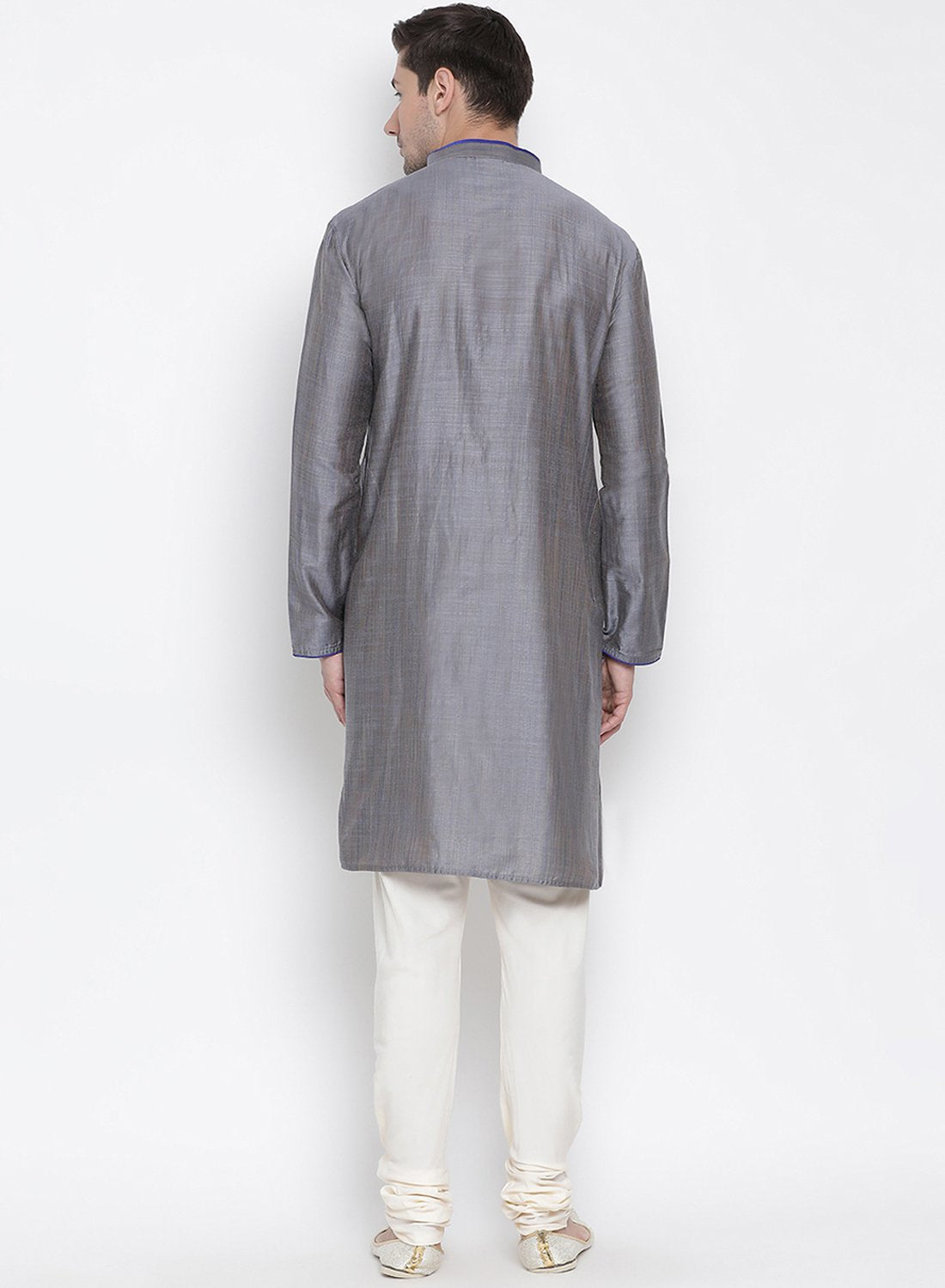 Men's Grey Cotton Kurta and Pyjama Set