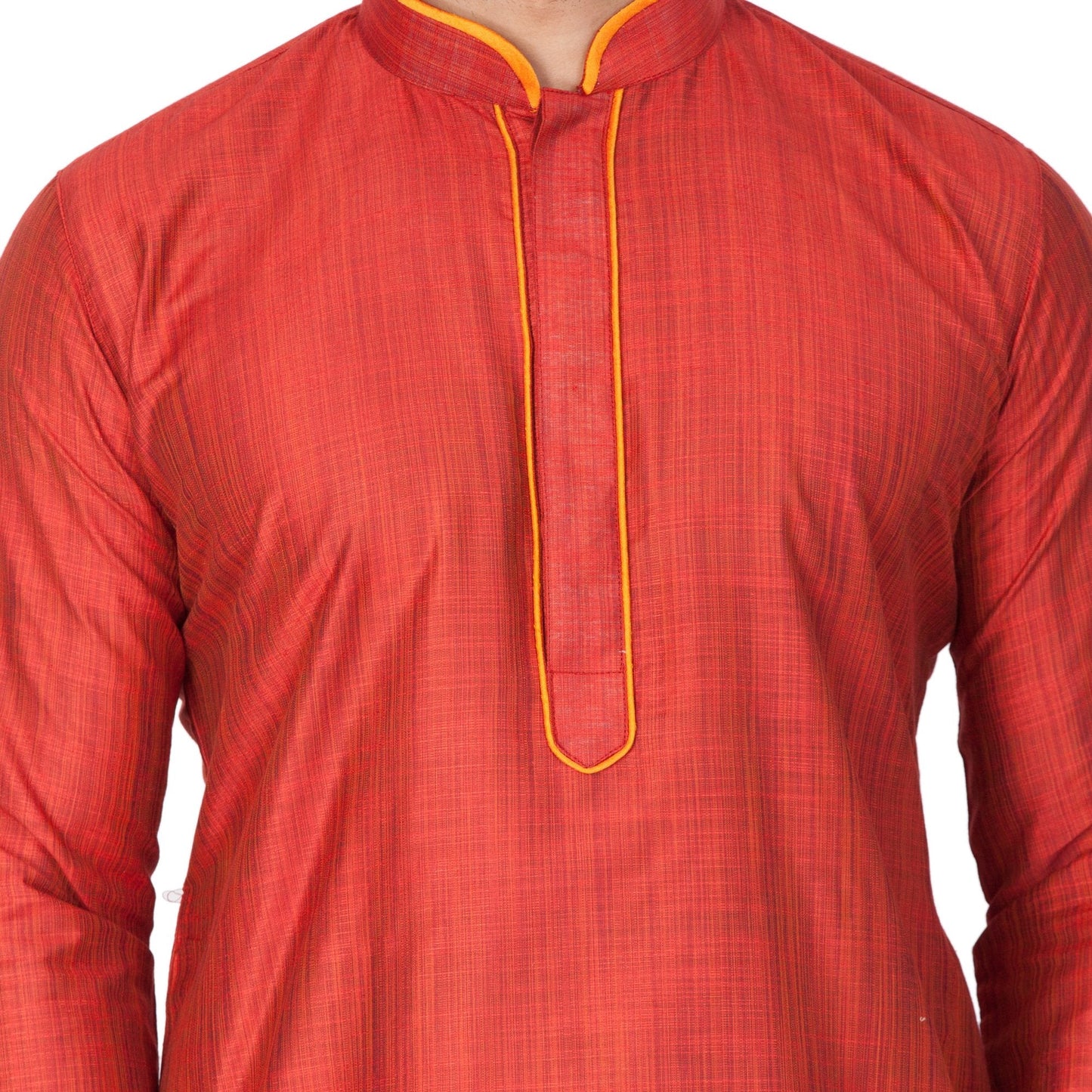 Men's Maroon Cotton Silk Blend Kurta and Pyjama Set