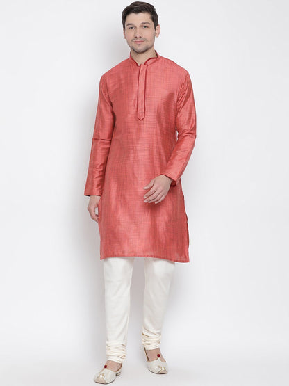 Men's Pink Cotton Kurta and Pyjama Set