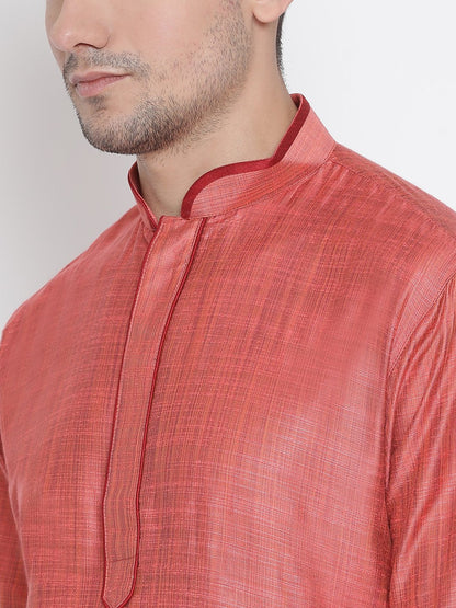 Men's Pink Cotton Kurta and Pyjama Set