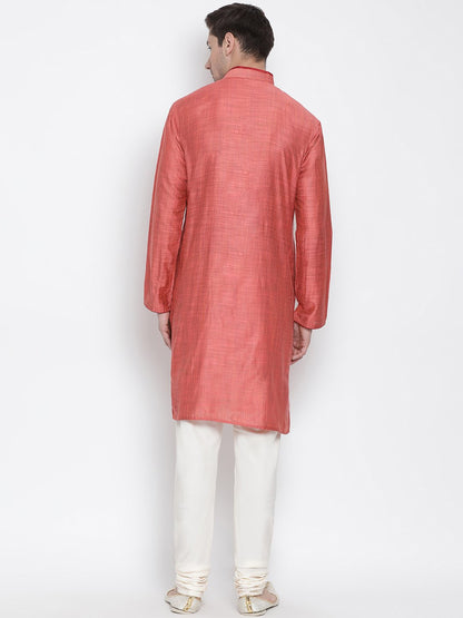 Men's Pink Cotton Kurta and Pyjama Set