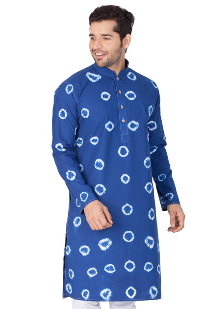 Men's Blue Cotton Kurta