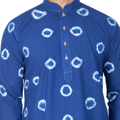 Men's Blue Cotton Kurta