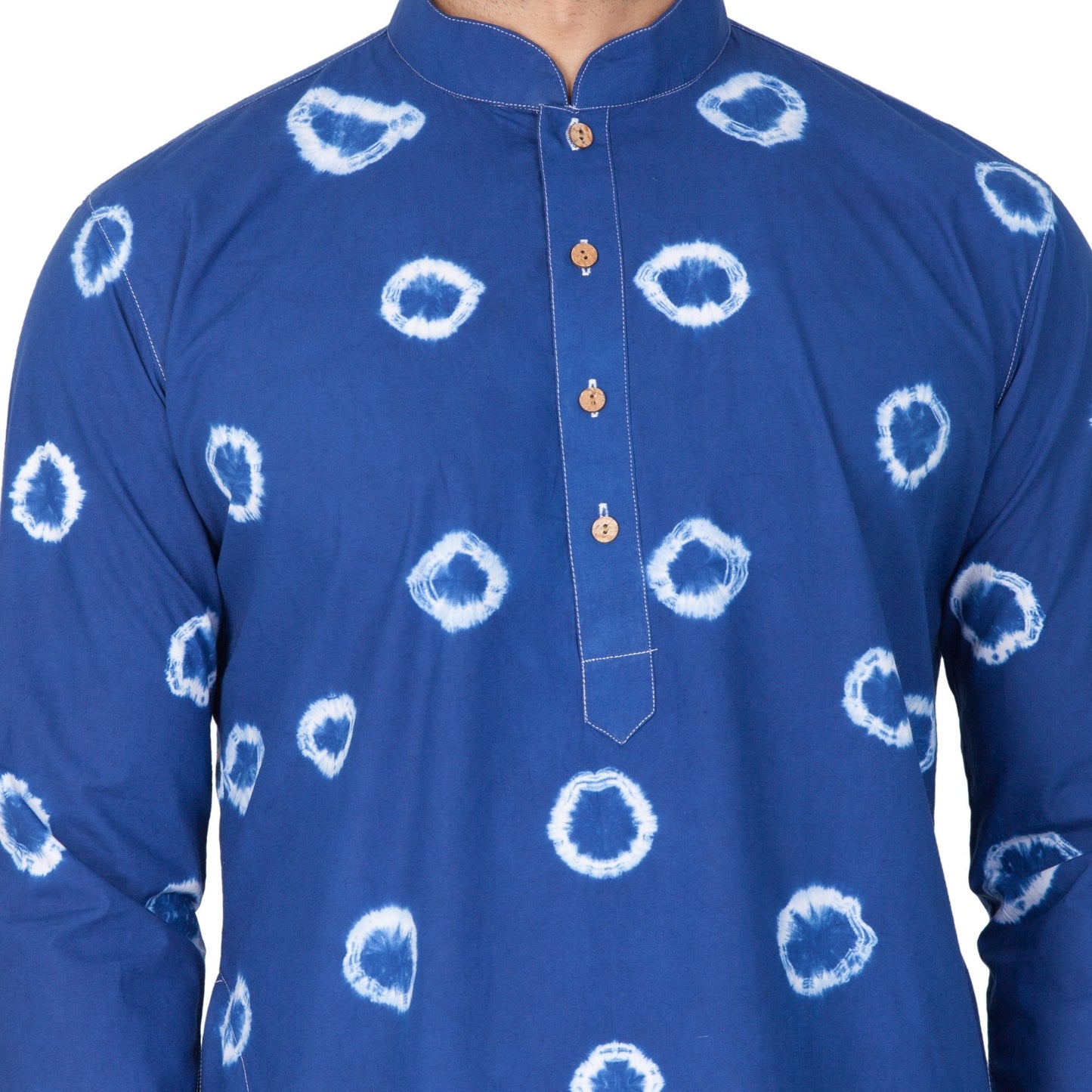 Men's Blue Cotton Kurta and Pyjama Set