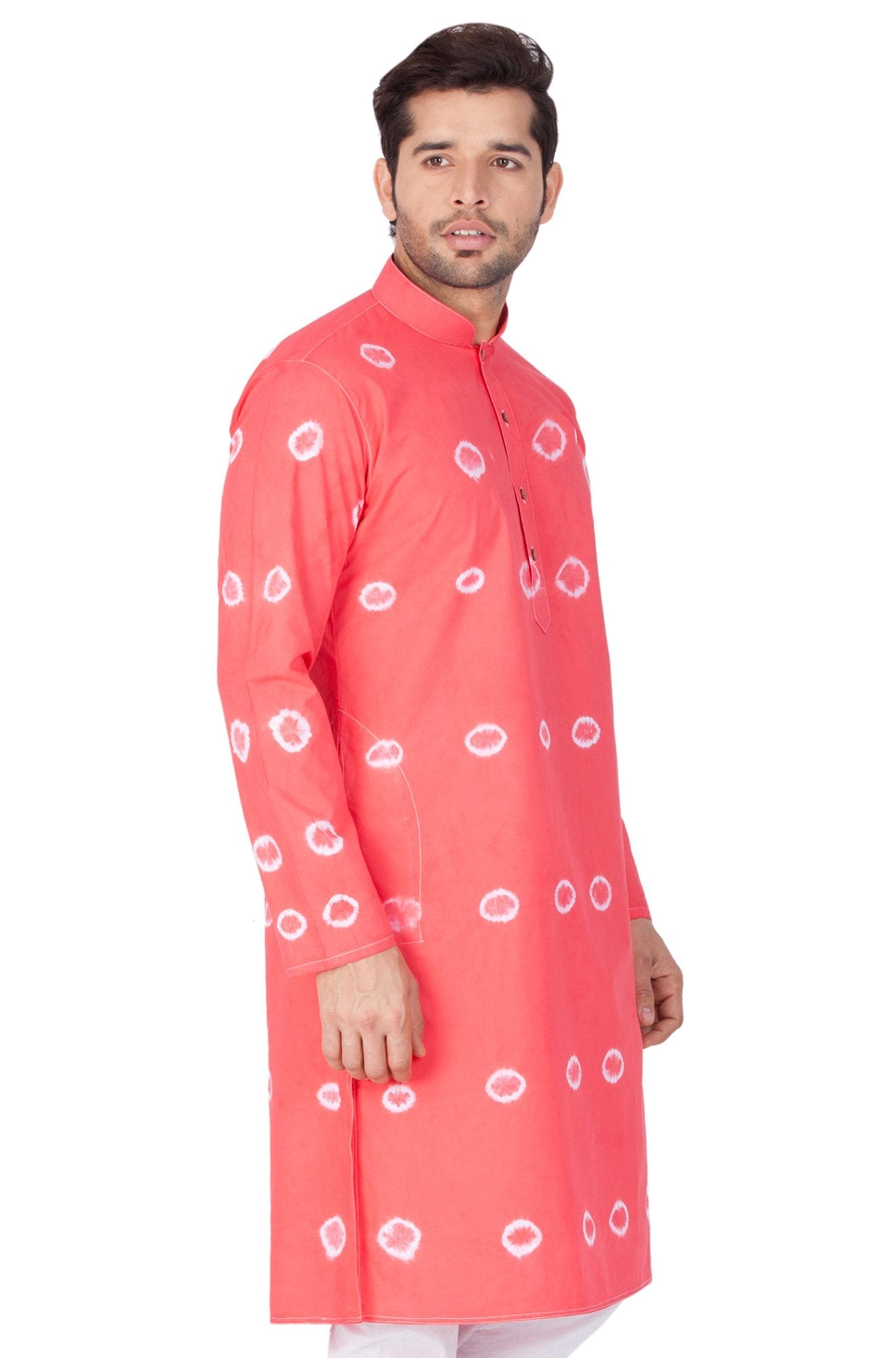 Men's Pink Cotton Kurta