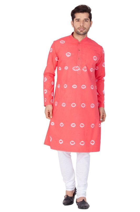Men's Pink Cotton Kurta and Pyjama Set