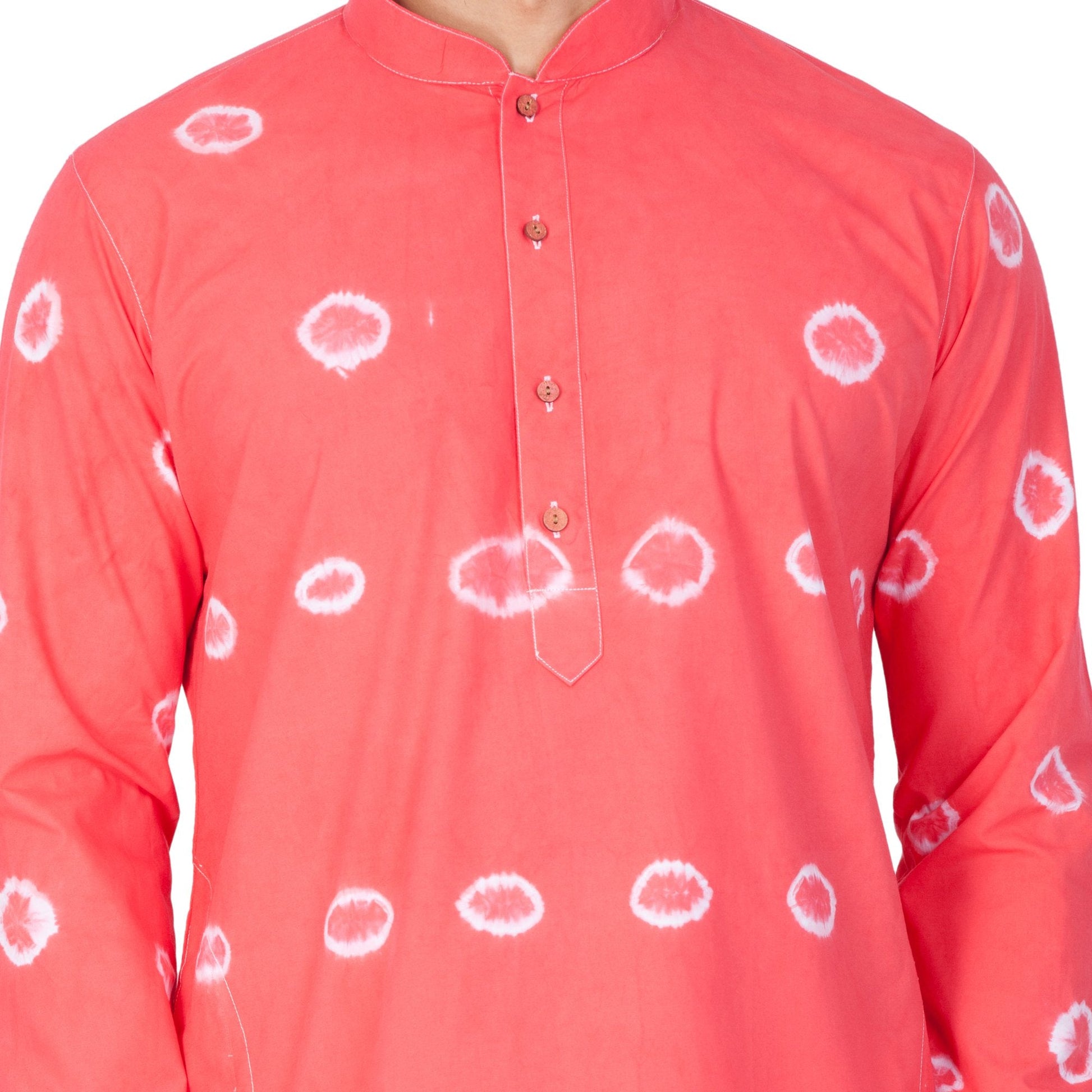 Men's Pink Cotton Kurta